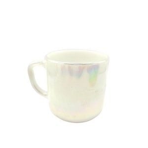Federal White Pearl Iridescent Cup Set x 4